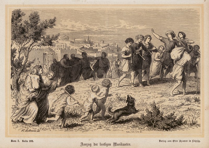 Odjezd souboru římských hudebníků (rytina) od Heinrich Leutemann