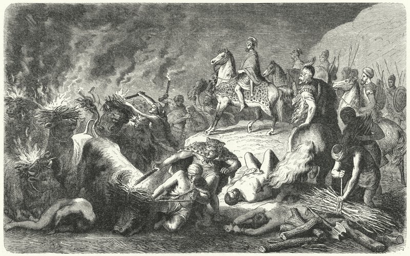 Hannibal v obležení Casilina, 216-215 př.nl (rytina) od Heinrich Leutemann