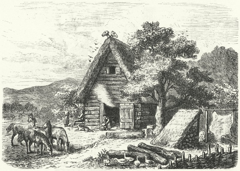 Starý německý statek (rytina) od Heinrich Leutemann