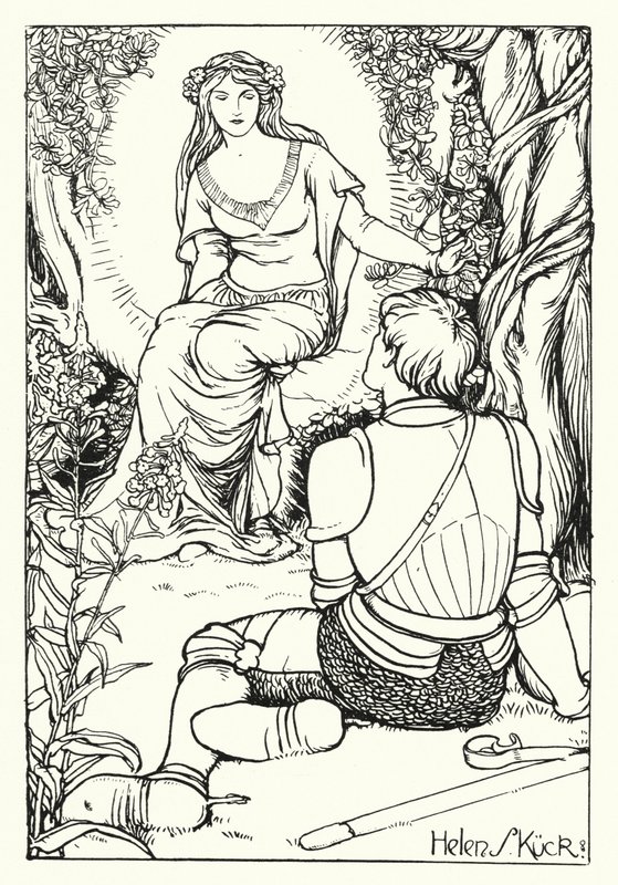 The Vision of the Knight Magnificent (rytina) od Helen S. Kuck