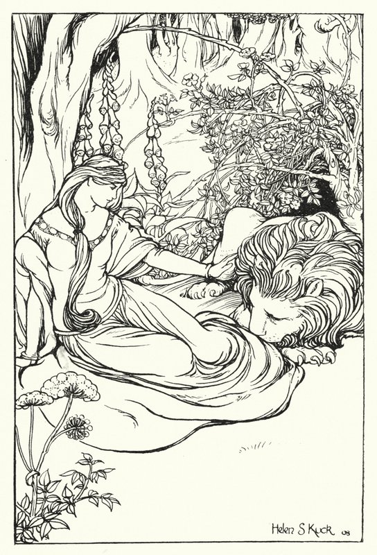 Una a lev (rytina) od Helen S. Kuck