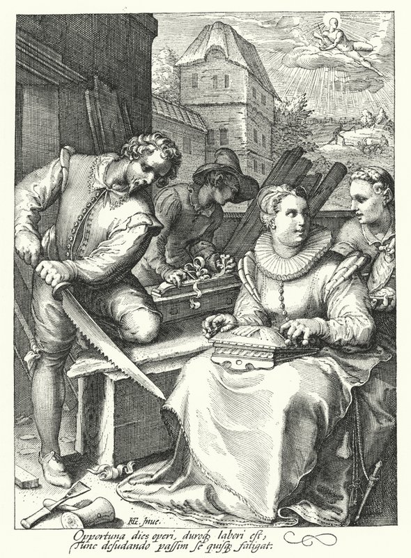 poledne (rytina) od Hendrik (after) Goltzius