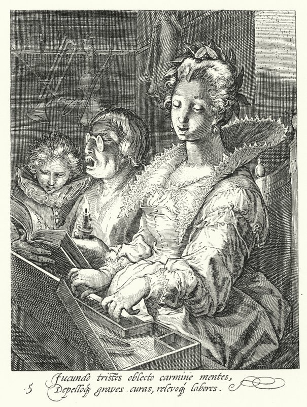 Hudba (rytina) od Hendrik (after) Goltzius