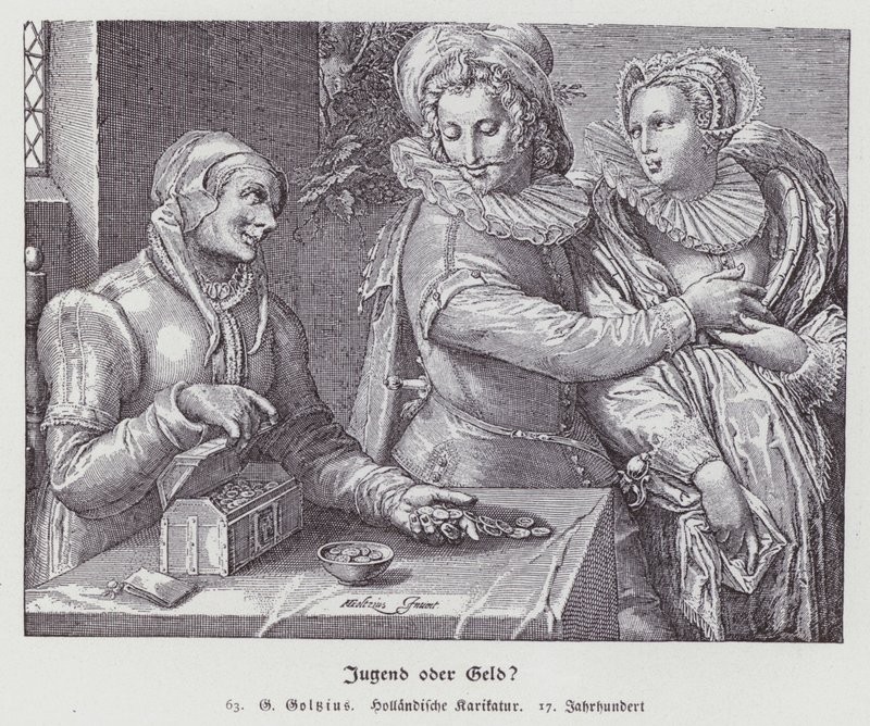 Nerovná láska od Hendrik (after) Goltzius