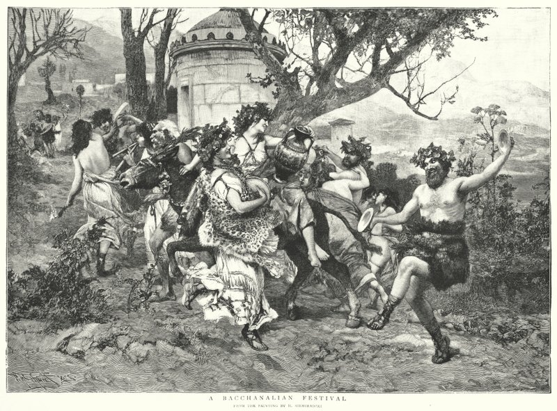 Bachlanský festival (Litho) od Hendrik (after) Siemiradzki