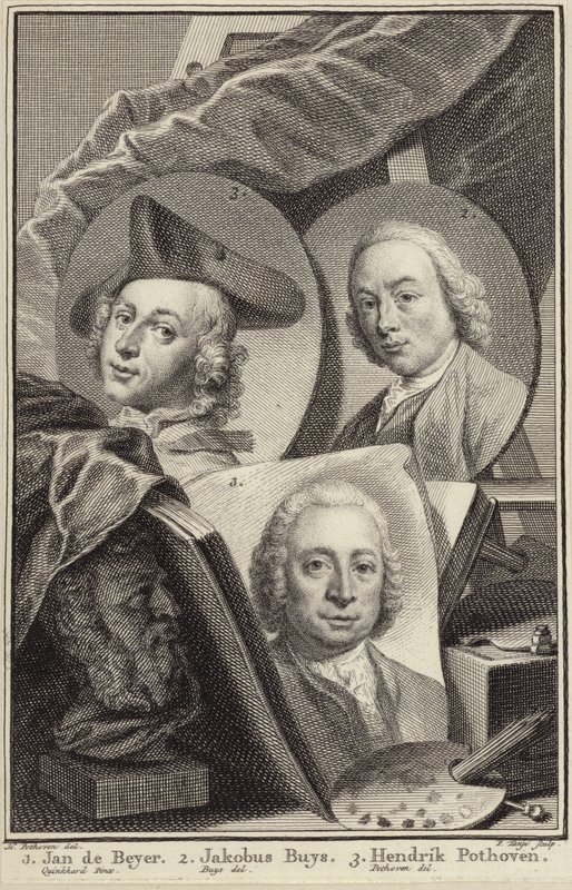 Portrét Jana de Beijera, Jacobuse Buyse a Hendrika Pothovena od Hendrik Pothoven