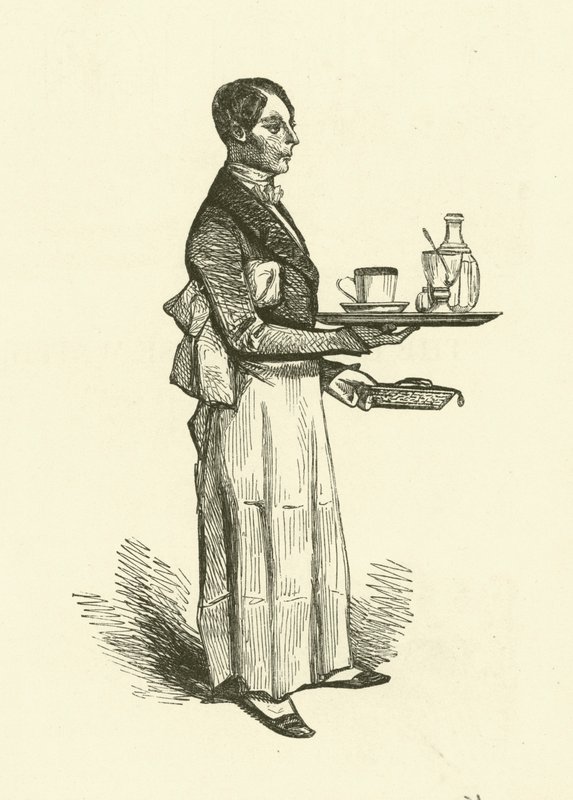 The Coffee-House Waiter (rytina) od Henri Bonaventure (after) Monnier