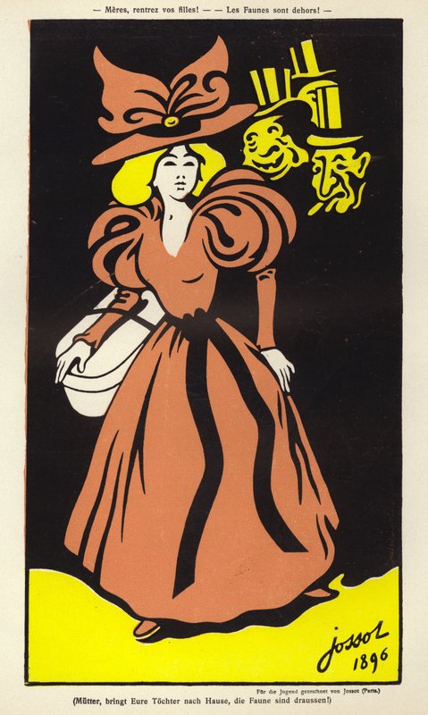 Matky, přiveďte své dcery! Faunové jsou venku! (barevná litografie) od Henri Gustave Jossot