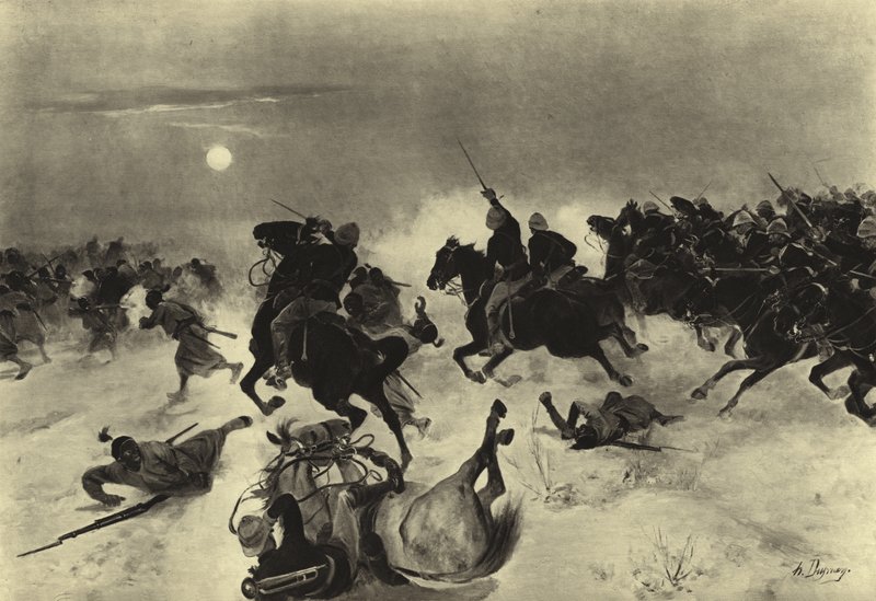 Bitva u Kassassinu, 1882 (hlubotisk) od Henri Louis Dupray