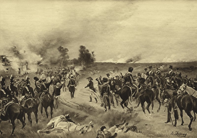 Bitva u Waterloo, 1815 (hlubotisk) od Henri Louis Dupray