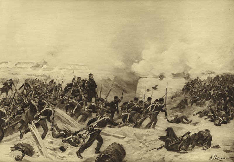 Obležení Sebastopolu, 1854-1855 (hlubotisk) od Henri Louis Dupray