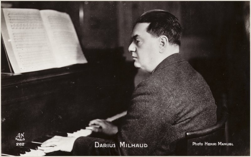 Portrét Dariuse Milhauda (čb fotografie) od Henri Manuel