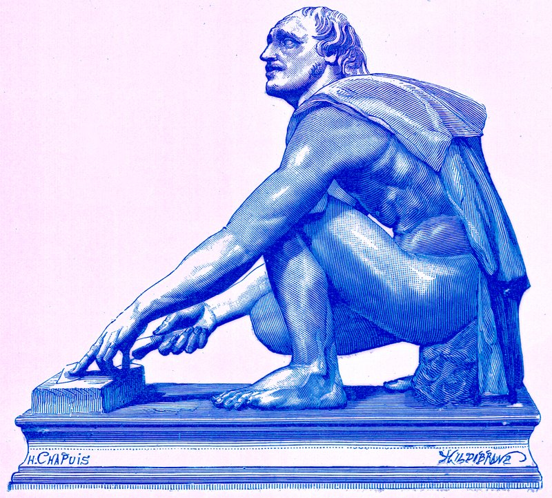 Mlýnek, ilustrace z knihy Victora Duruye "Dějiny Říma", vydané v roce 1884 (digitálně upravený obrázek) od Henri Theophile Hildibrand