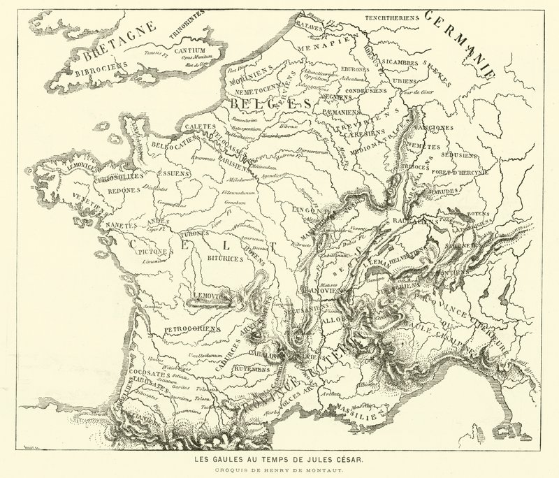 Země Galů v době Julia Caesara (rytina) od Henri de (after) Montaut