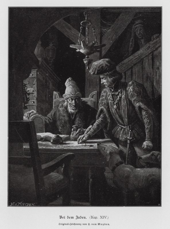 Židovský lichvář (rytina) od Henri van Muyden