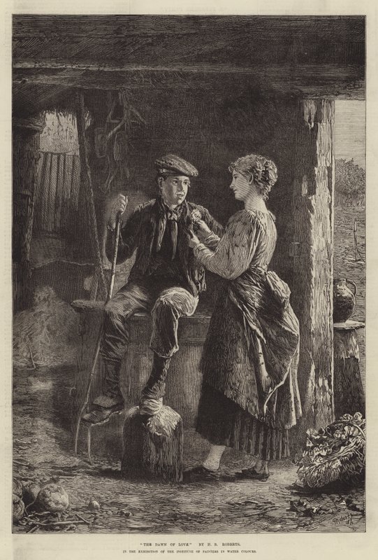 Úsvit lásky, v expozici Institutu malířů akvarelů od Henry Benjamin Roberts