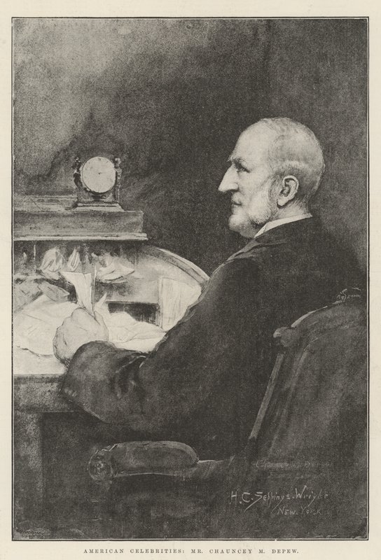 Americké celebrity, pan Chauncey M Depew od Henry Charles Seppings Wright
