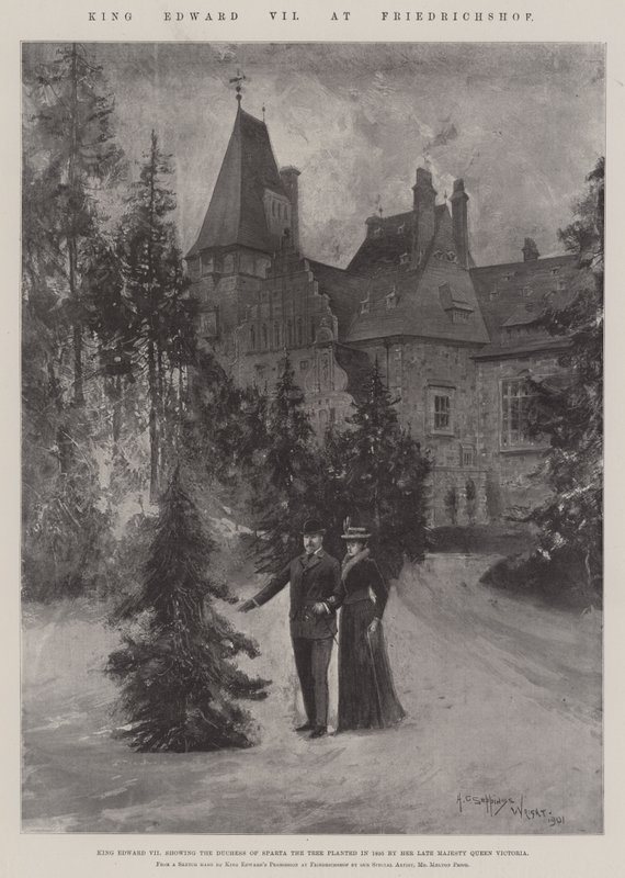 Král Edward VII na Friedrichshof od Henry Charles Seppings Wright