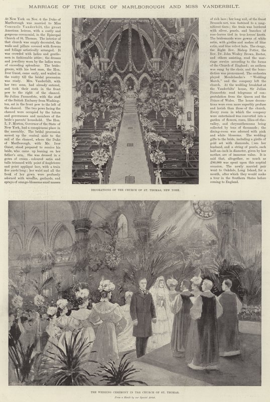 Sňatek vévody z Marlborough a slečny Vanderbiltové od Henry Charles Seppings Wright