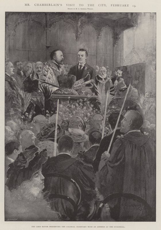 Návštěva pana Chamberlaina ve městě, 13. února od Henry Charles Seppings Wright