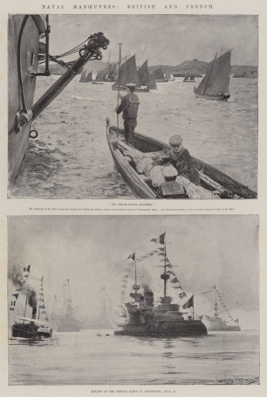 Námořní manévry, britské a francouzské od Henry Charles Seppings Wright