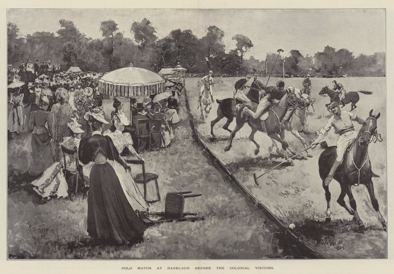 Polo zápas v Ranelagh před koloniálními návštěvníky od Henry Charles Seppings Wright