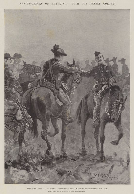 Vzpomínky na Mafeking s Reliéfním sloupem od Henry Charles Seppings Wright