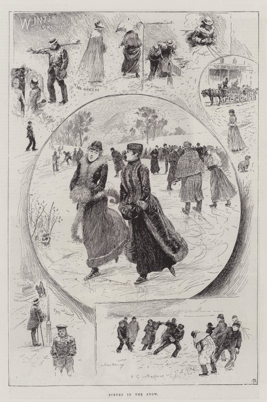 Scény ve sněhu od Henry Charles Seppings Wright