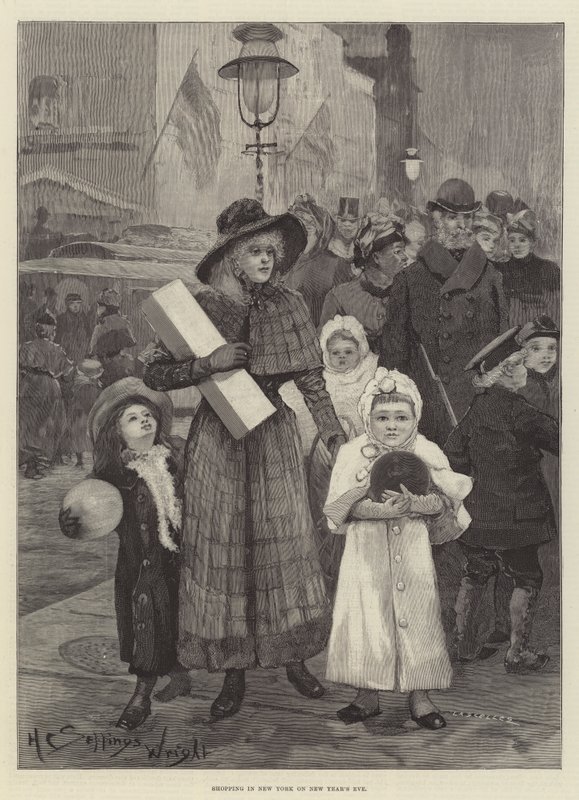 Nakupování v New Yorku na Silvestra od Henry Charles Seppings Wright