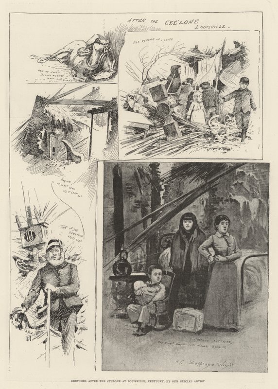 Náčrtky po cyklonu v Louisville, Kentucky od Henry Charles Seppings Wright