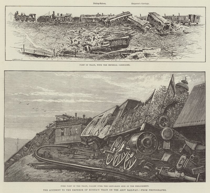 Nehoda vlaku císaře Ruska na Azovské dráze od Henry Charles Seppings Wright