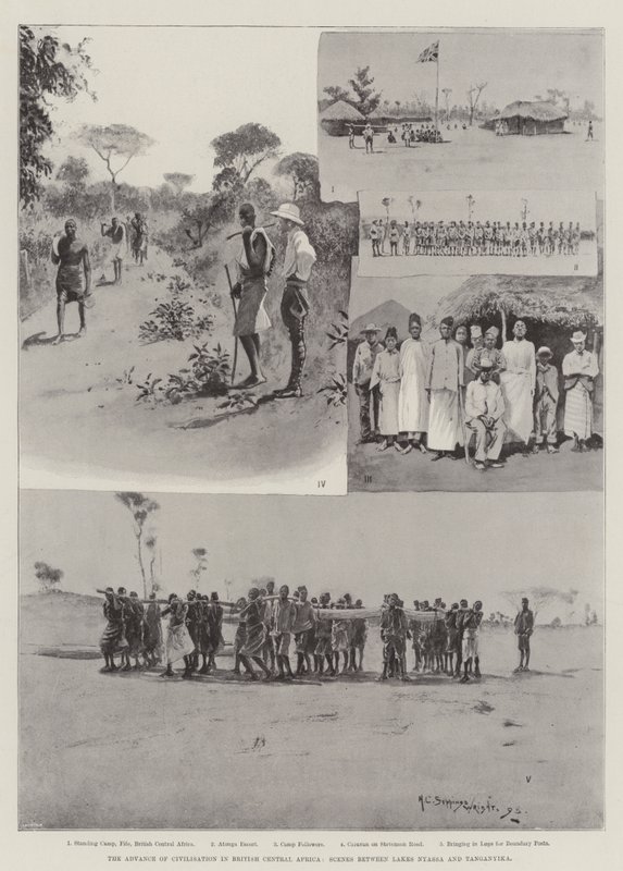 Pokrok civilizace v britské střední Africe, scény mezi jezery Nyassa a Tanganika od Henry Charles Seppings Wright