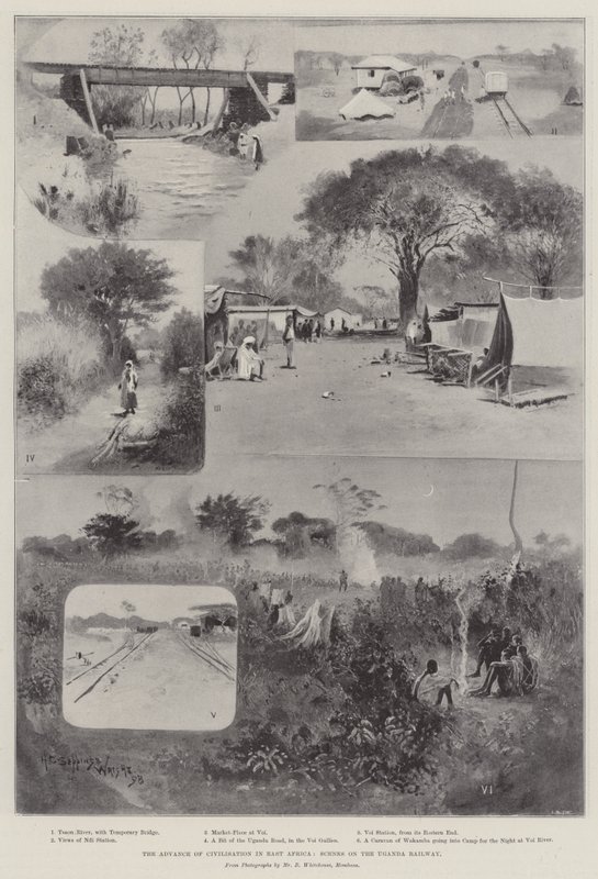 Postup civilizace ve východní Africe, Scény na ugandské železnici od Henry Charles Seppings Wright
