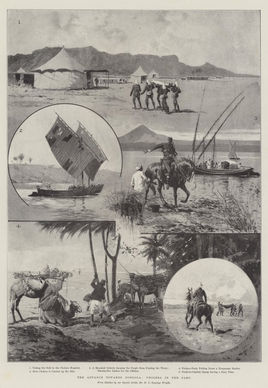 Postup směrem k Dongole, cholera v táboře od Henry Charles Seppings Wright