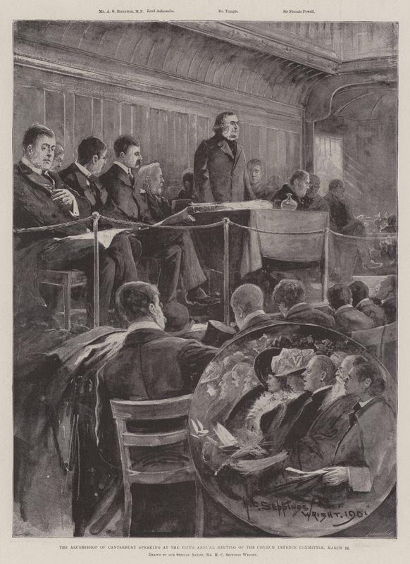 Arcibiskup z Canterbury na pátém výročním zasedání výboru pro obranu církve, 22. března od Henry Charles Seppings Wright