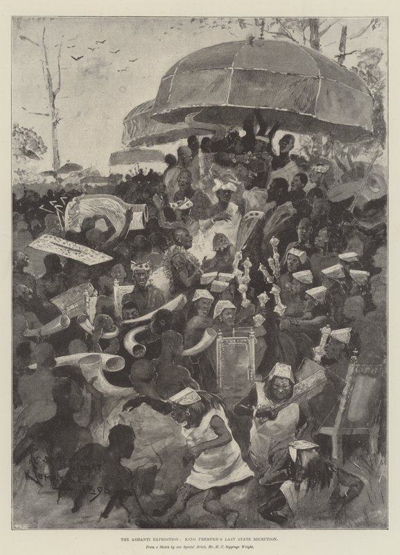Expedice Ashanti, poslední státní recepce krále Prempeha od Henry Charles Seppings Wright