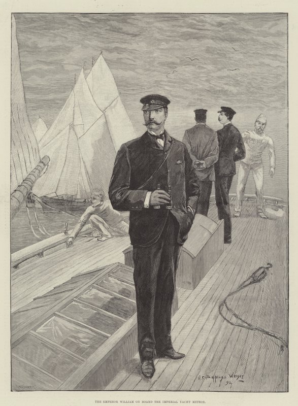 Císař Vilém na palubě císařské jachty Meteor od Henry Charles Seppings Wright