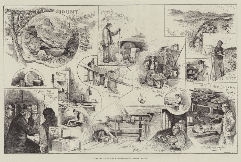 Zlaté doly v hrabství Merionethshire v severním Walesu od Henry Charles Seppings Wright