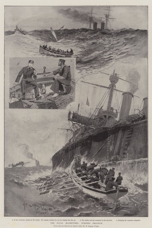 Námořní manévry, nácvik torpéd od Henry Charles Seppings Wright