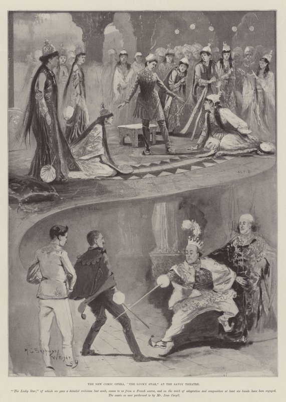 Nová komická opera, Šťastná hvězda, v divadle Savoy od Henry Charles Seppings Wright