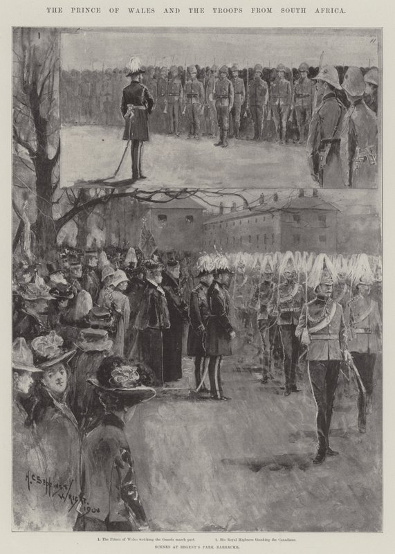 Princ z Walesu a vojáci z Jižní Afriky od Henry Charles Seppings Wright
