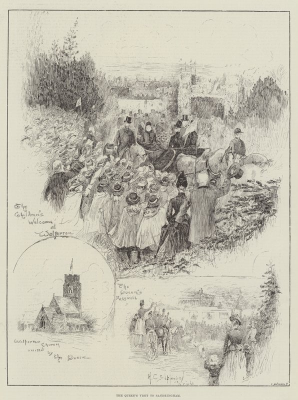 Návštěva královny v Sandringhamu od Henry Charles Seppings Wright