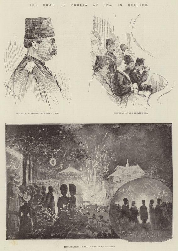 Šáh z Persie v lázních v Belgii od Henry Charles Seppings Wright
