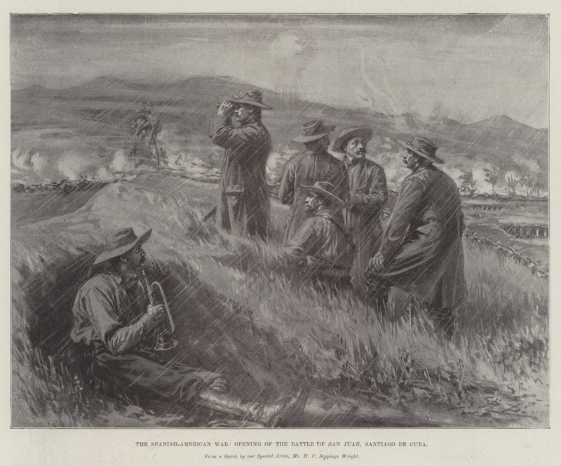 Španělsko-americká válka, zahájení bitvy u San Juan, Santiago de Cuba od Henry Charles Seppings Wright