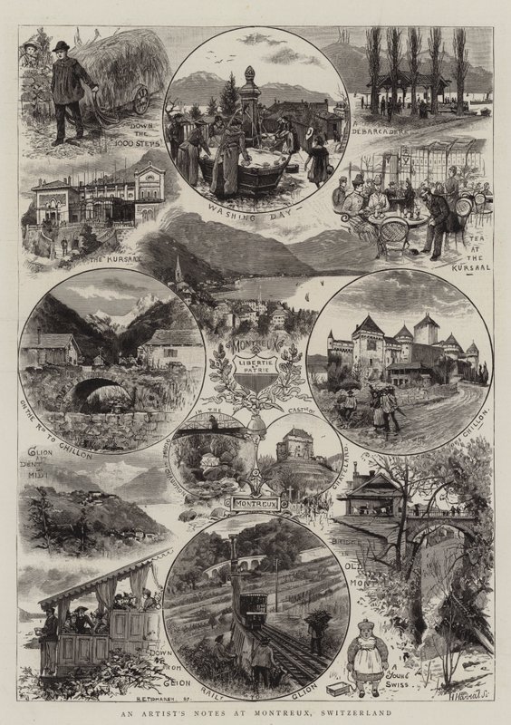 Zápisky umělce v Montreux, Švýcarsko od Henry Edward Tidmarsh
