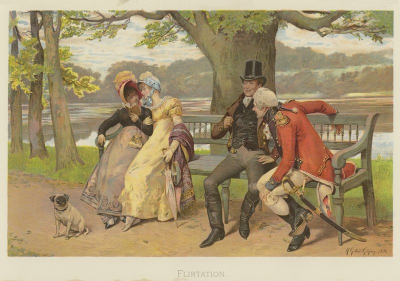 Flirt (chromolit) od Henry Gillard Glindoni