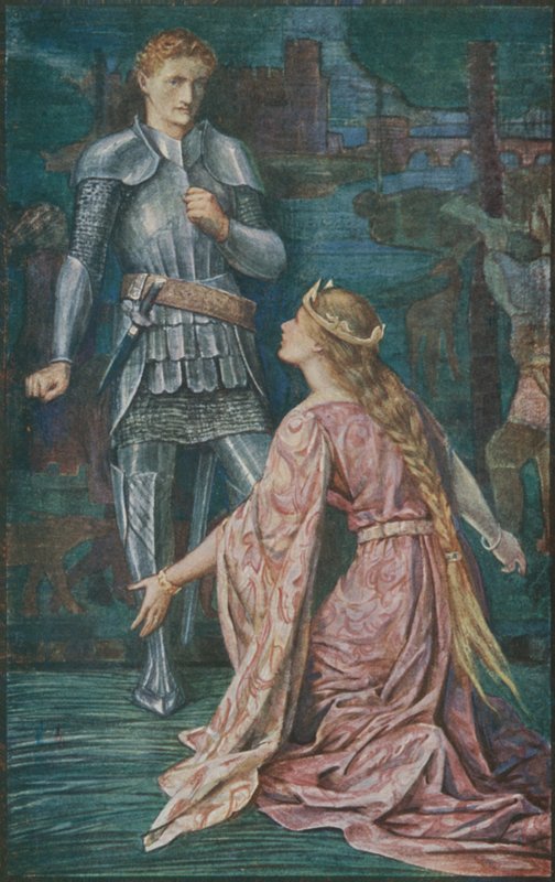 Guenevere a Sir Bors od Henry Justice Ford