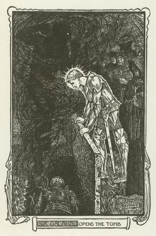 Sir Galahad otevírá Hrobku od Henry Justice Ford