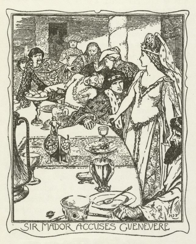 Sir Mador obviňuje Guenevere od Henry Justice Ford
