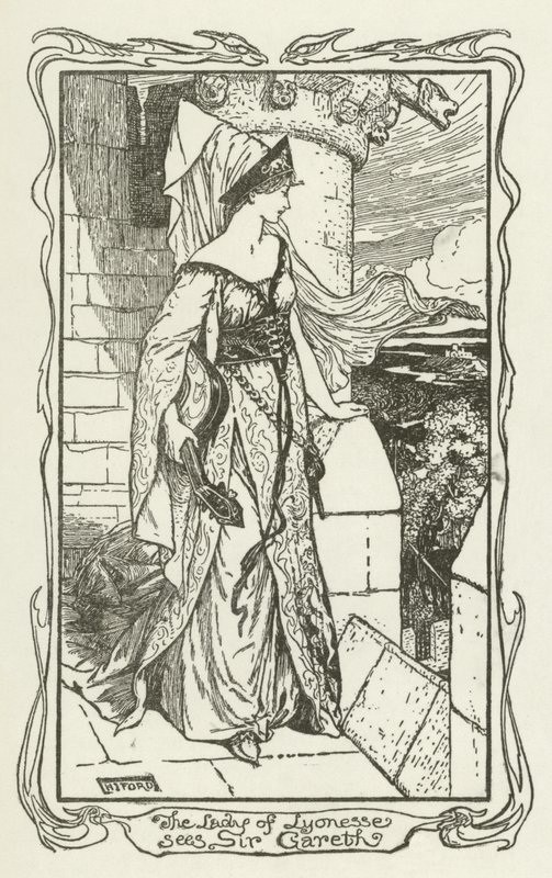 Paní z Lyonesse vidí sira Garetha od Henry Justice Ford